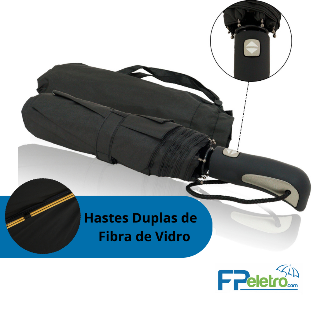 Guarda Chuva Automático Abre E Fecha Contra Vento Reforçado Com Hastes Duplas Guarda Chuva Unissex Feminino E Masculino