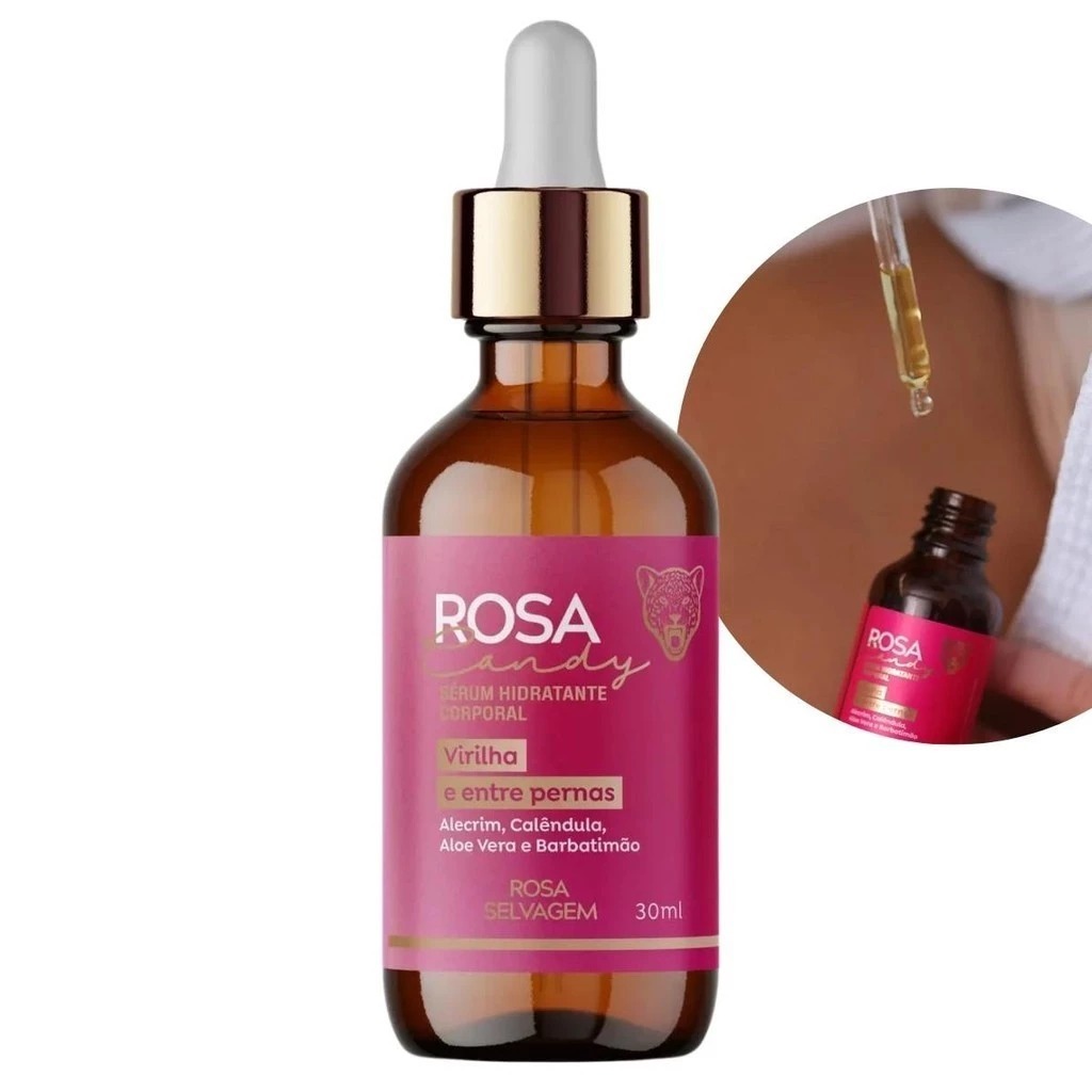 Rosa Selvagem Virilha Entrepernas Candidíase  Candy Sérum Hidratante Corporal Clareador Íntimo Anti Odor 30ml