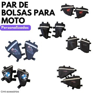 PAR DE BOLSA PARA MOTO COM IMAGENS OU PERSONALIZADOS COM O NOME DE ACORDO COM A MOTO