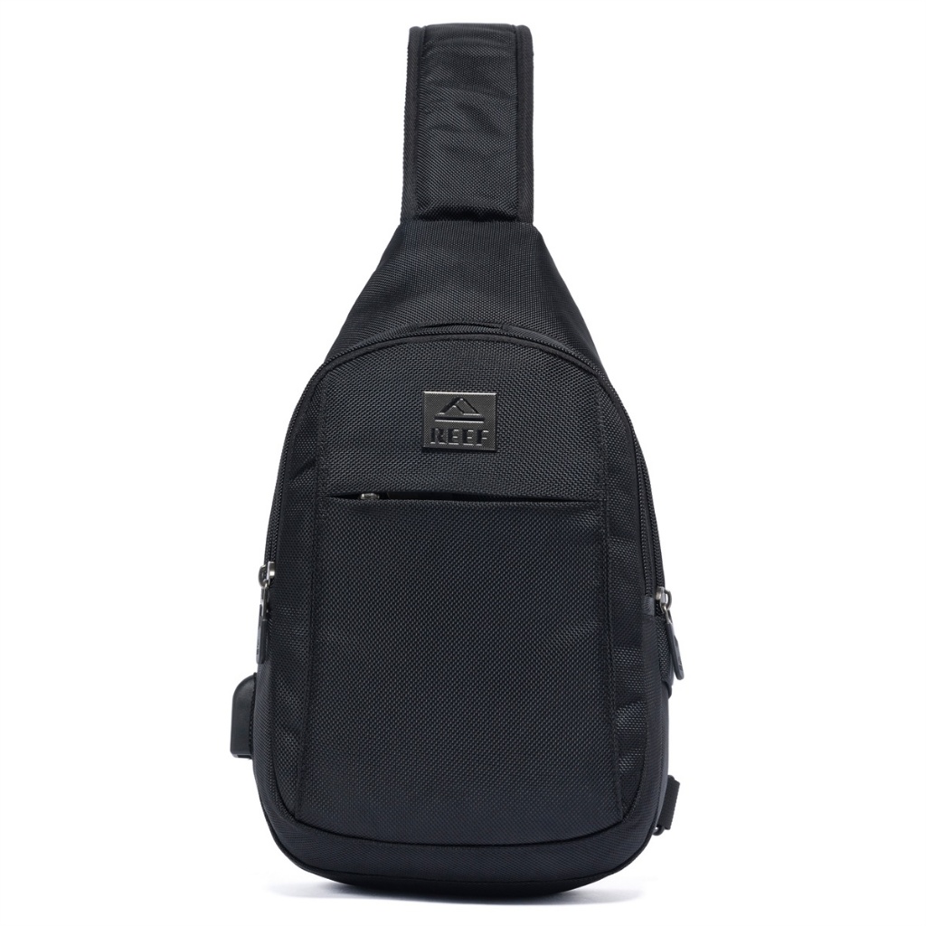 Bolsa Masculina Transversal Reef Sling Bag Antifurto USB Mochila Compacta Premium Preta