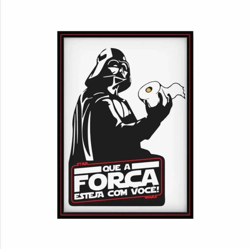 PLACA QUADRO DECORAÇÃO BANHEIRO DARTH VADER QUE A FORÇA ESTEJA COM VOCÊ 20X30 MDF em Oferta na Shopee
