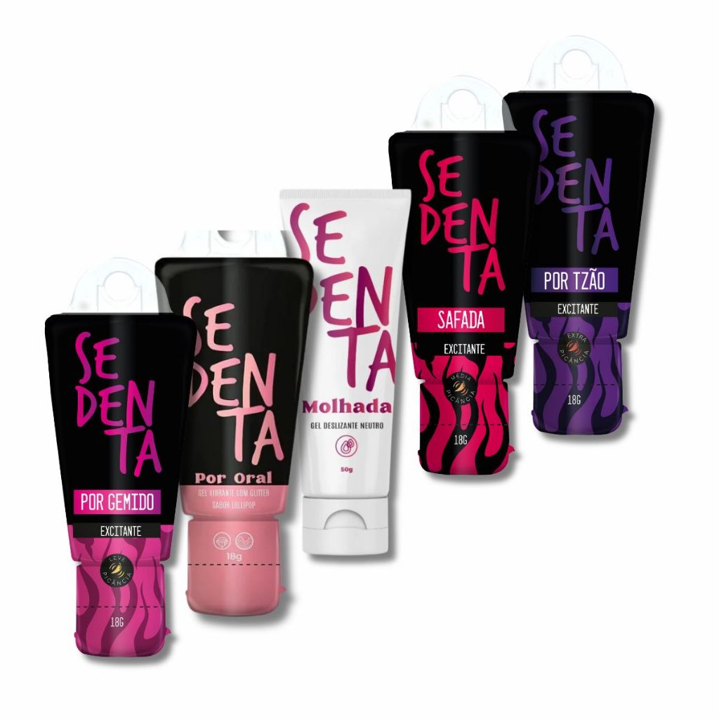 Kit 5 Excitantes Sedenta Sabores Suaves, Lubrificantes e Excitantes Sortidos em Oferta na Shopee