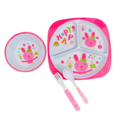 Kit Refeição Infantil Prato Com Divisórias Para Papinha Bebê Pratinho Jogo C/ 4 Pçs Alimentação Produto de Qualidade