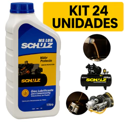 Kit 24 Óleos Lubrificantes para Compressor Schulz MS LUB 1L ISO VG100 Original