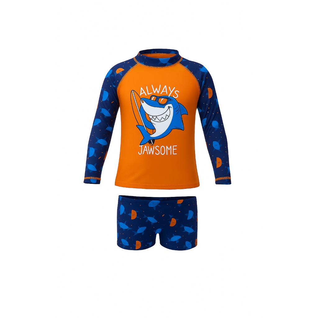 Conjunto Sunga Infantil Com Blusa Proteção Uv50 Térmica Dry