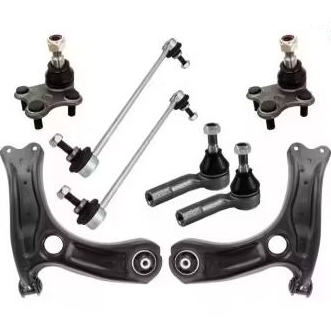 Kit 2 Bandeja com pivô 2 Terminal de Direção 2 Bieleta Gol G5 G6 G7 G8