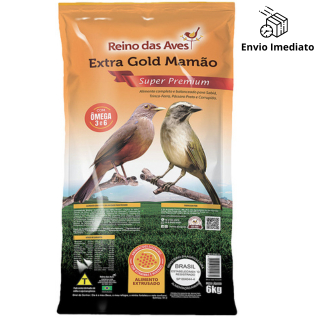 Ração Extrusada Extra Gold Mamao 6kg - Reino Da Aves