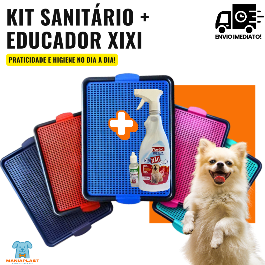 Sanitário Canino Tapete Higiênico Grande Para Cachorro + Educador Sanitário Xixi Sim Xixi Não Cães