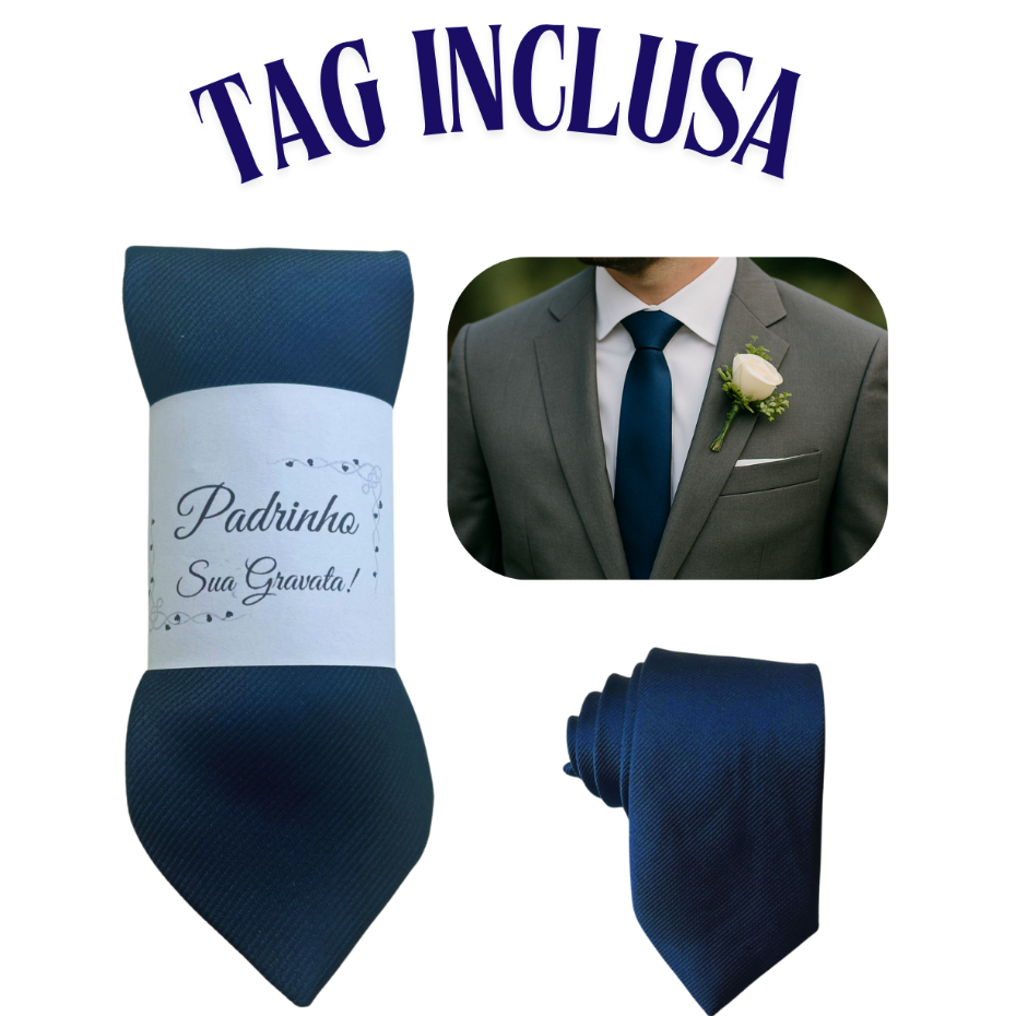 Kit 05 a 20 Gravatas azul Marinho Slim Para Padrinhos e Casamento em Oferta na Shopee