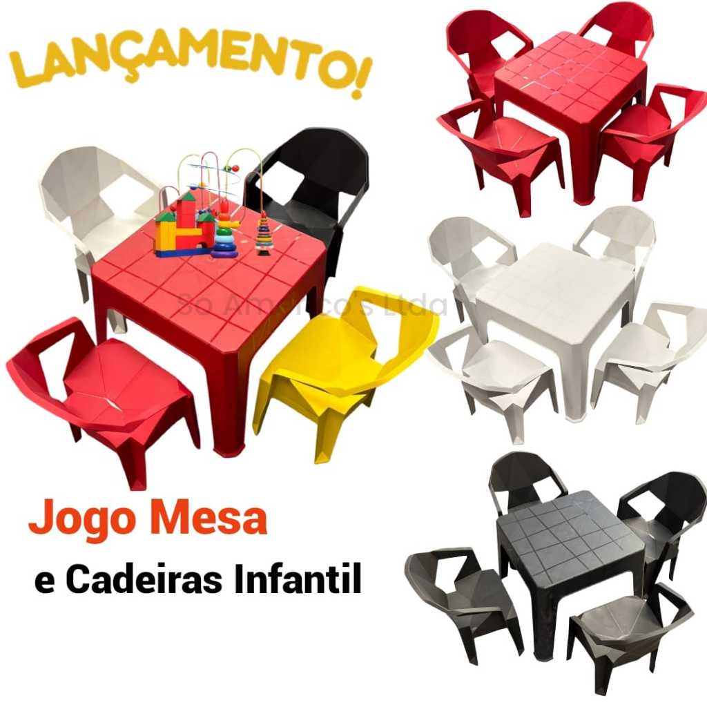 Mesa Mesinha Infantil DIAMOND Criança Brinquedo com 4 ou 2 Cadeiras em Oferta na Shopee