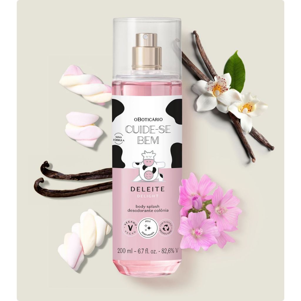 Body Splash Cuide-Se Bem DELEITE * PESSEGURA * NUVEM * SHOW DE BANHO * O BOTICÁRIO 200ml