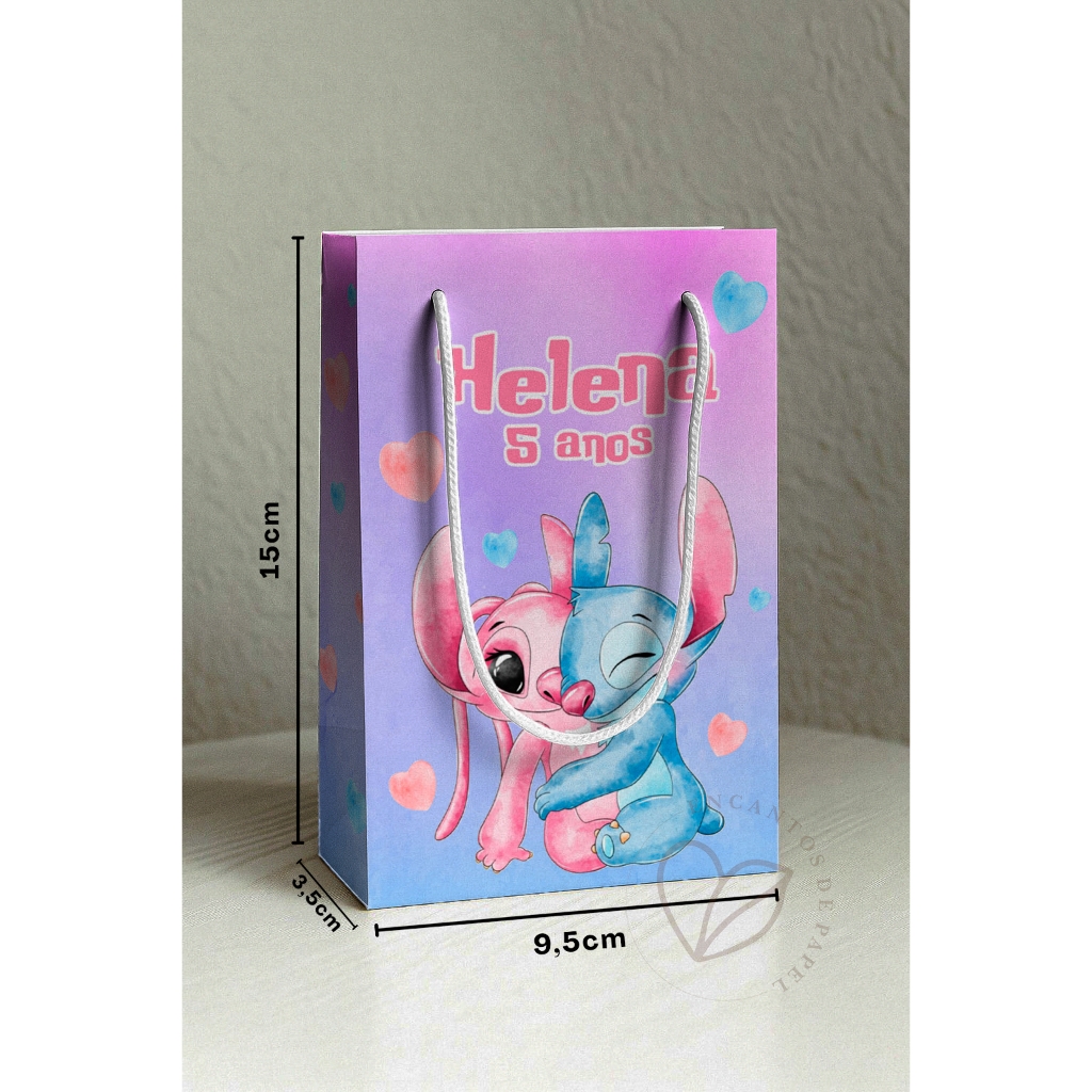 10 Sacolinha Personalizada Stitch | Lembrancinha Festa Infantil | PEGUE E MONTE
