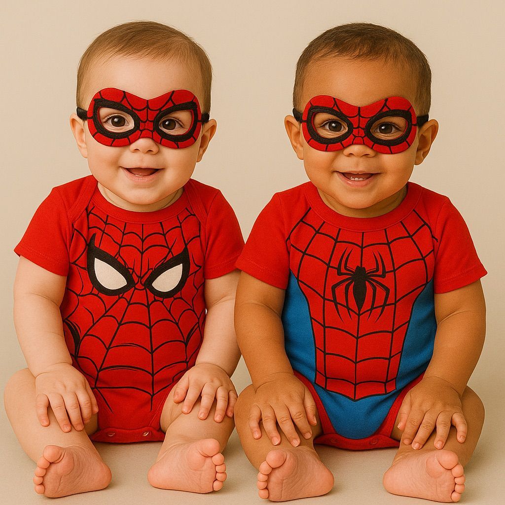 Body temático para mesversario Body + Máscara Homem aranha Body Super herois Fantsia para bebê spider man Body miranha