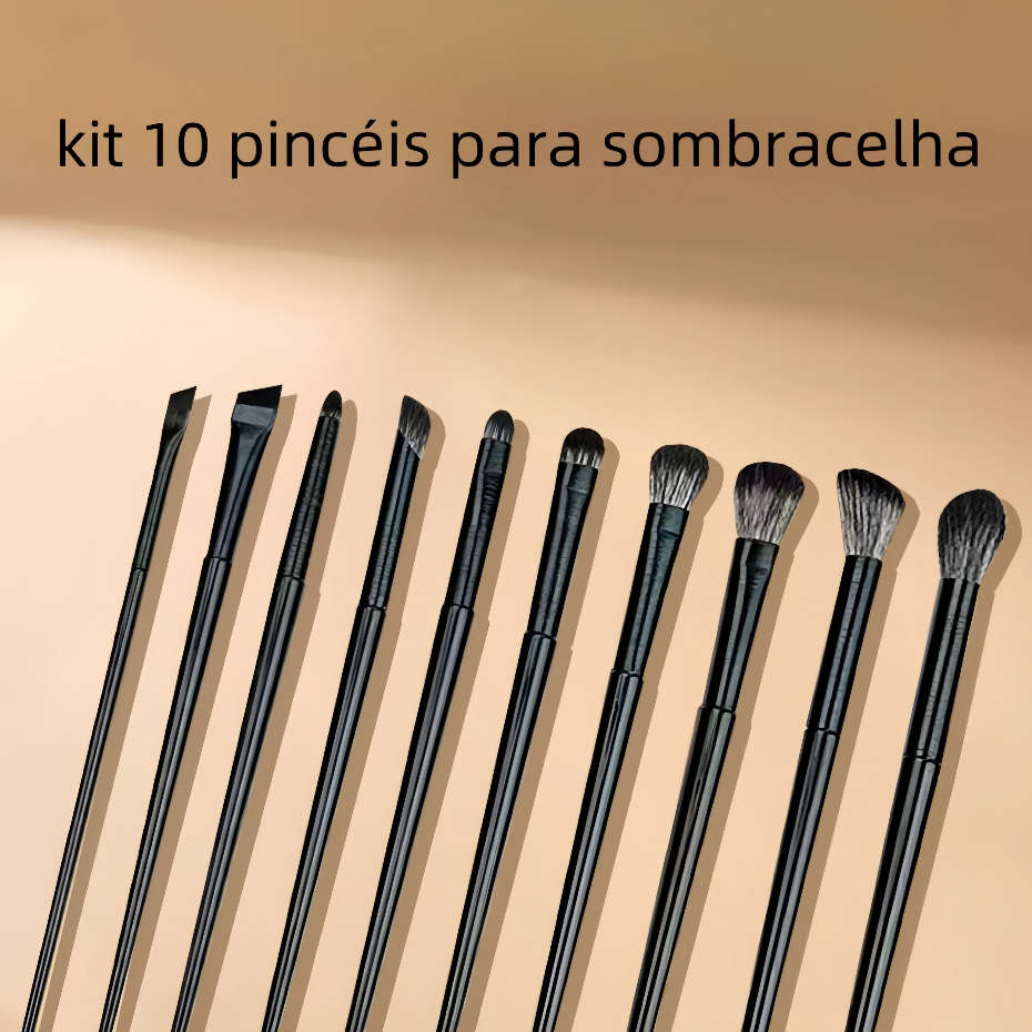kit 10 Pincéis De Maquiagem Para Sobrancelha Olhos Multifuncional 024-219 em Oferta na Shopee