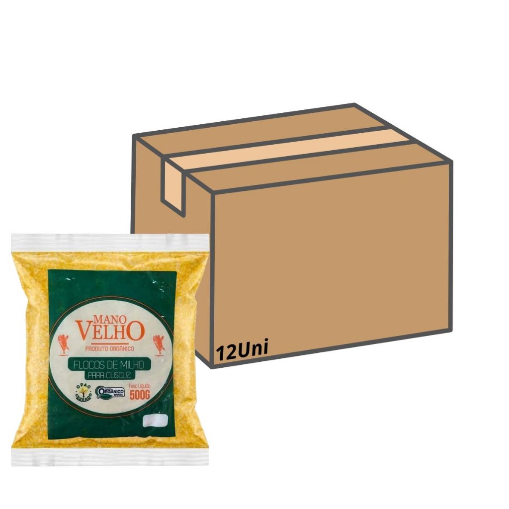 Flocos De Milho Orgânico Natural Mano Velho 500g 12Un em Oferta na Shopee