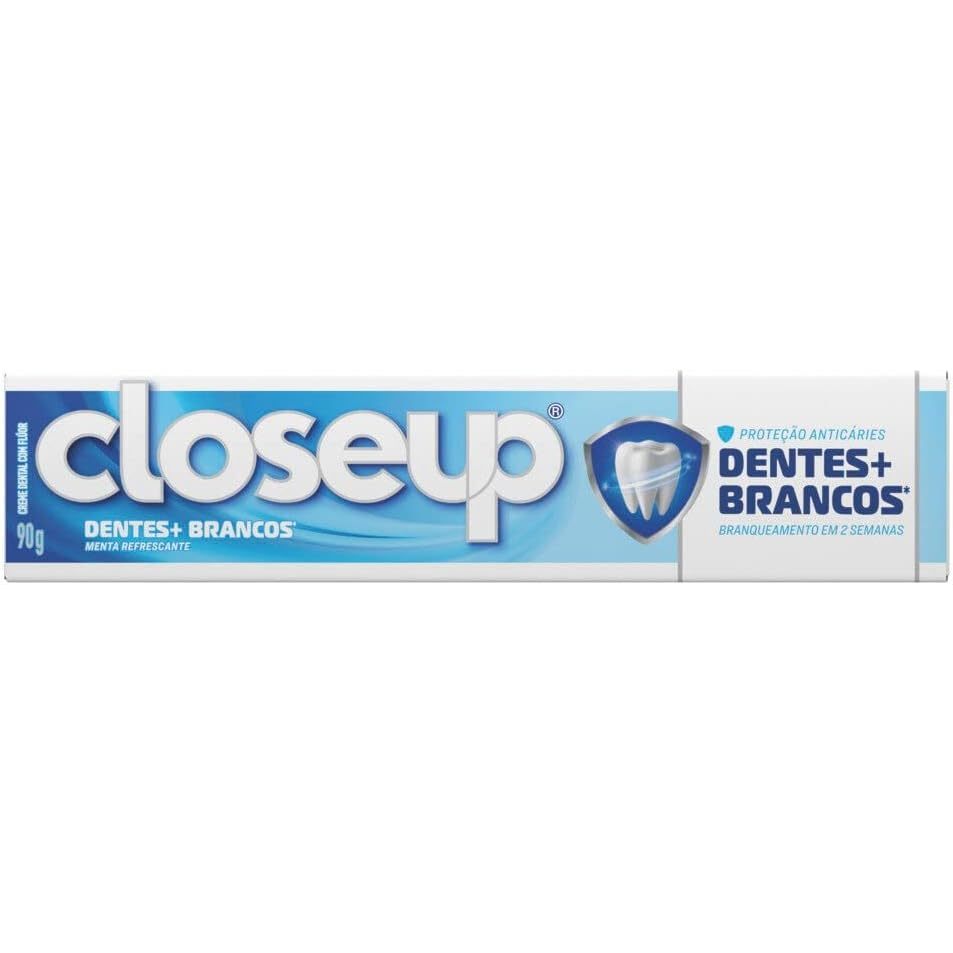 Creme Dental CloseUp Dentes + Brancos Menta Refrescante 90g em Oferta na Shopee