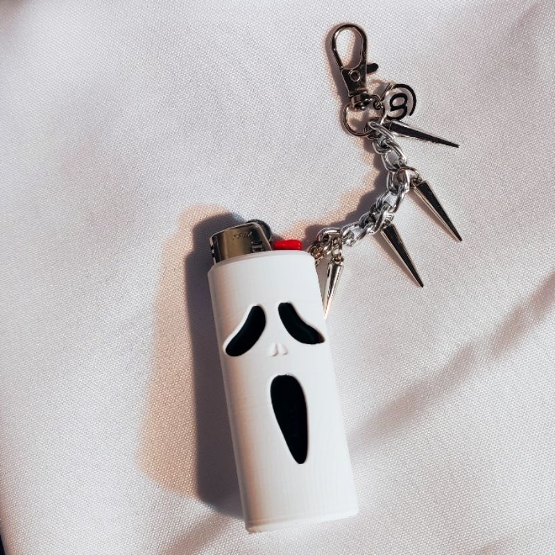 Chaveiro case para isqueiro grande | porta Bic ghostface | moda alternativa