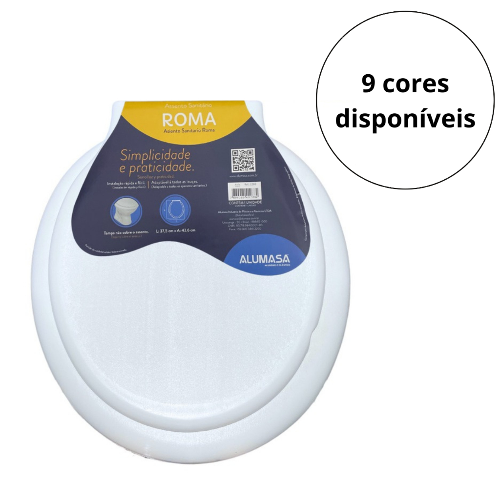 Tampa Vaso Assento Sanitário Roma Alumasa em Oferta na Shopee