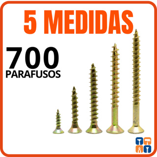 Kit Parafuso para Madeira Philips Chipboard com 700 Parafusos 3,5 4,0 para MDF 14 25 35 40 50mm em Oferta na Shopee