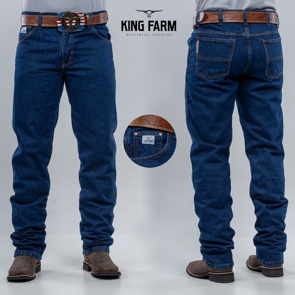 Calça Jeans Country Masculina Vários Modelos Reforçada 100% Algodão Resistente e Confortável Fazenda