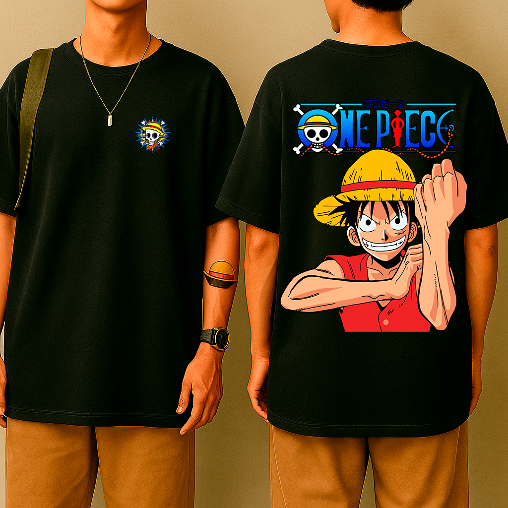 Camiseta Oversized Luffy Gol D. One – Estilo Mangá, Anime Urbano, Algodão Premium, Geek Zorro One Pirata