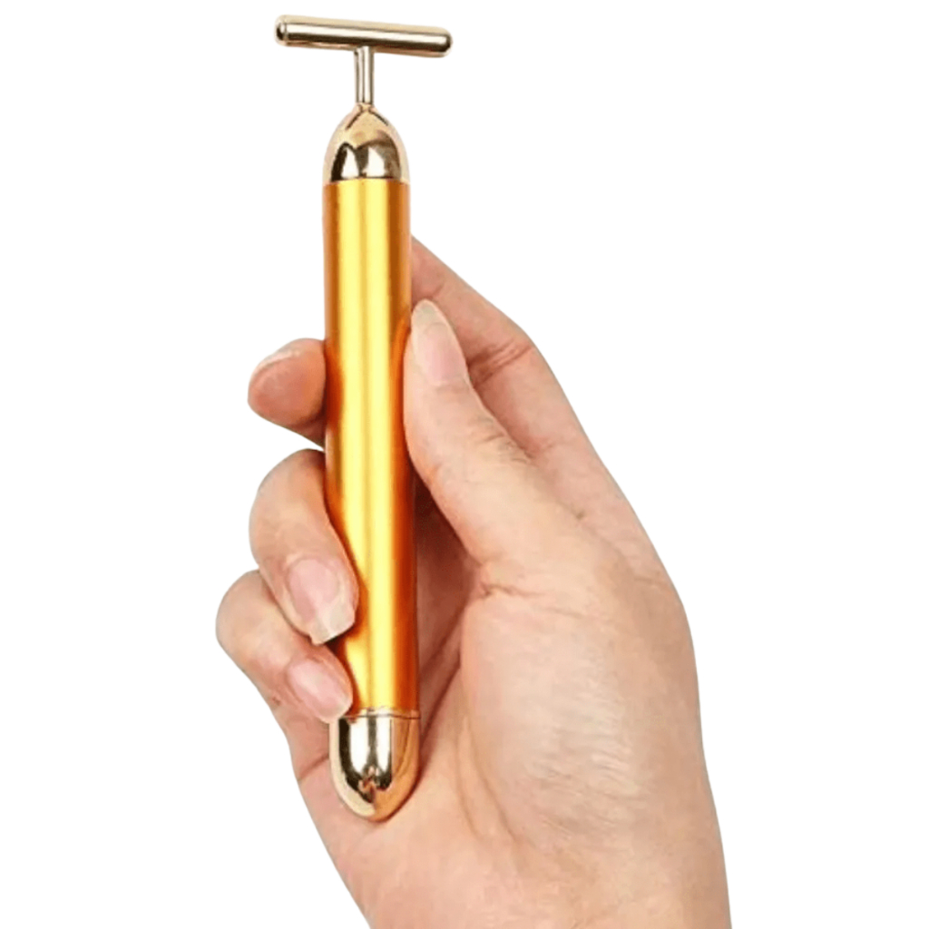 MASSAGEADOR FACIAL ELÉTRICO GOLD 24K HARMONIZAÇÃO E REJUVENESCIMENTO ANTIRRUGAS