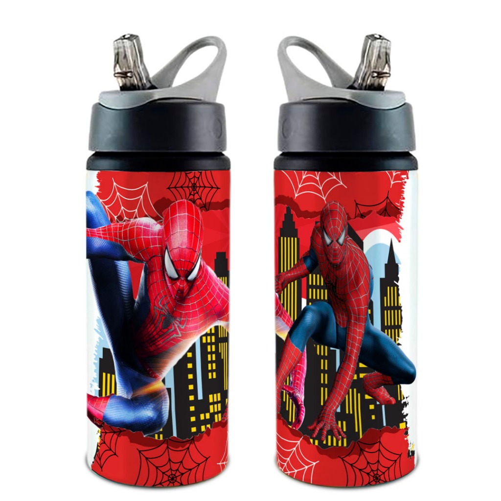 Garrafa/Squeeze Homem Aranha COM NOME - Vários Modelos Com Alça e Bico Retrátil 600 ML em Oferta na Shopee