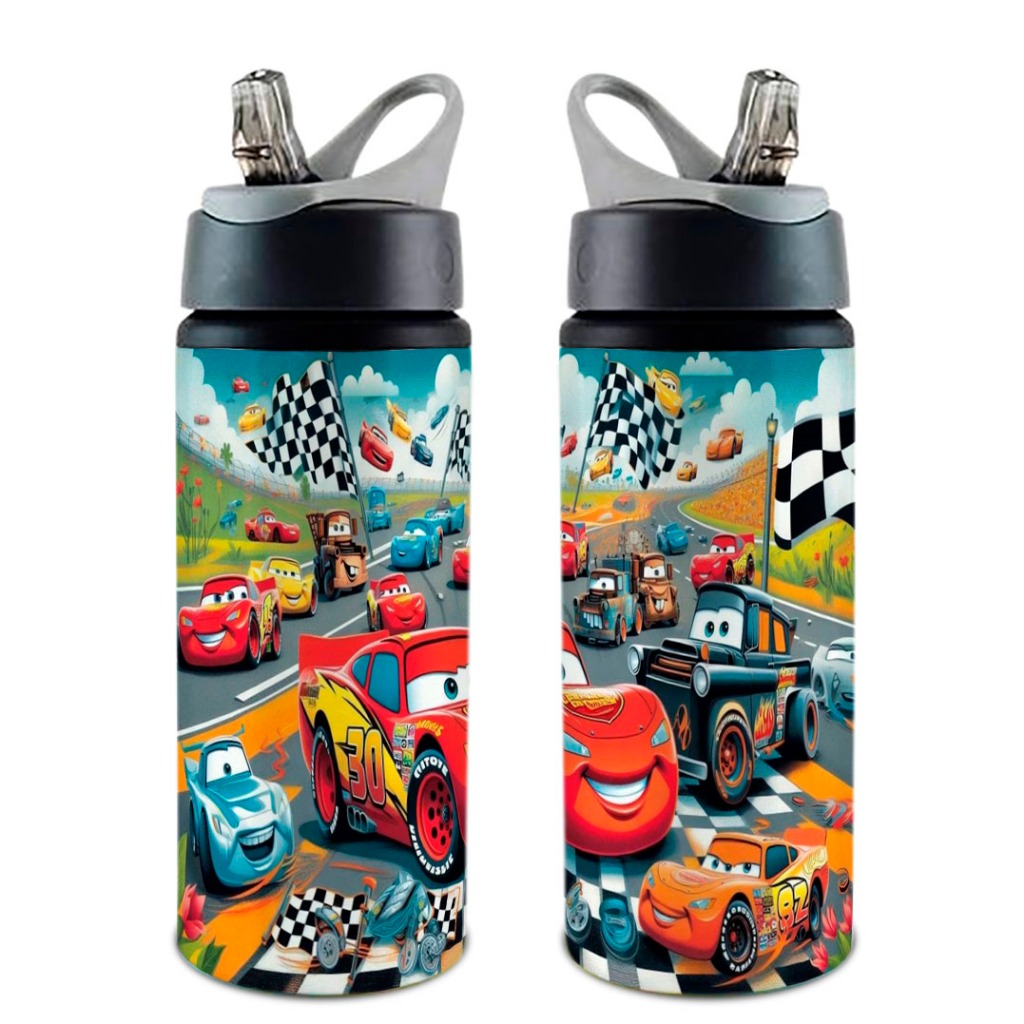 Garrafa/Squeeze McQueen COM NOME - Vários Modelos Com Alça e Bico Retrátil 600 ML em Oferta na Shopee
