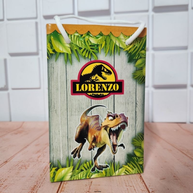Sacolinha Surpresa Personalizada Jurassik Park  | Dinossauros Lembrancinha Dino