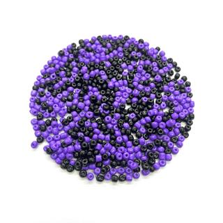 Miçanga de Vidro - 6/0 - Preta e Roxa (aprox. 590 Peças) em Oferta na Shopee