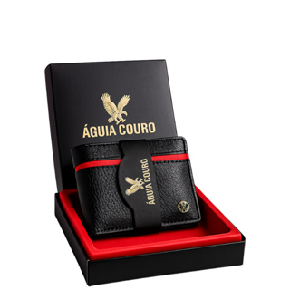 Carteira Masculina Couro Legitimo Luxo Águia Couro Cor Preto Premium Presente Macio Masculino Cartão em Oferta na Shopee