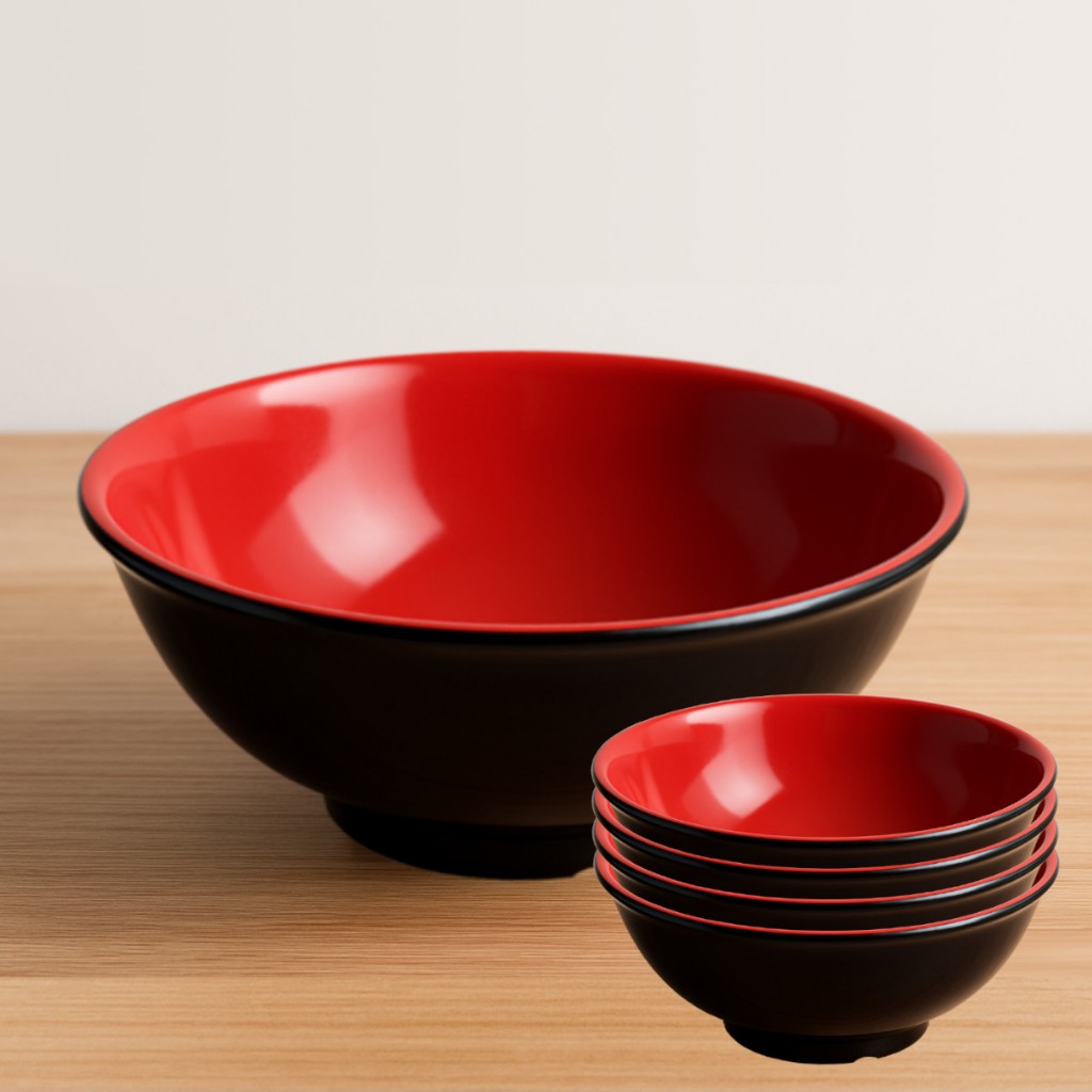 Tigela Oriental 650ml Em Melamina Redonda 17x6,5cm