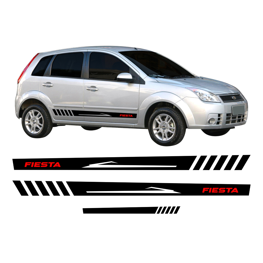 Adesivos Faixa Lateral e Traseira Do Carro Ford Fiesta 2006 A 2011 Personalizado Fd70