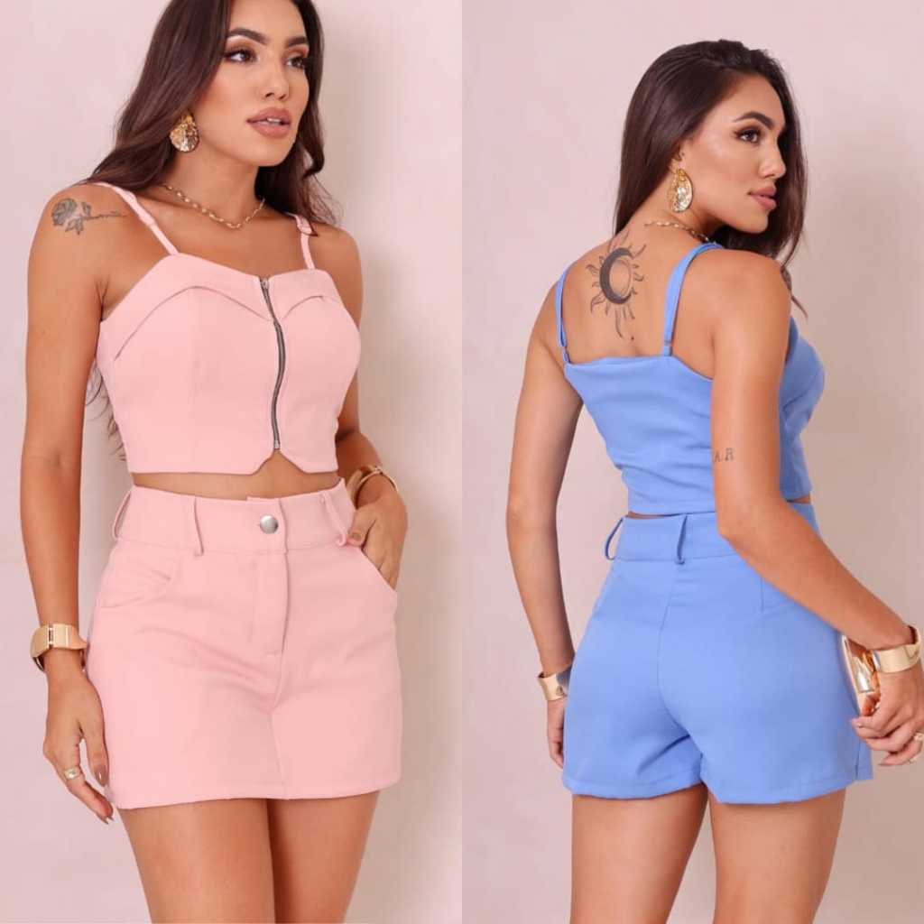 Conjunto Social Feminino Alfaiataria Elegante