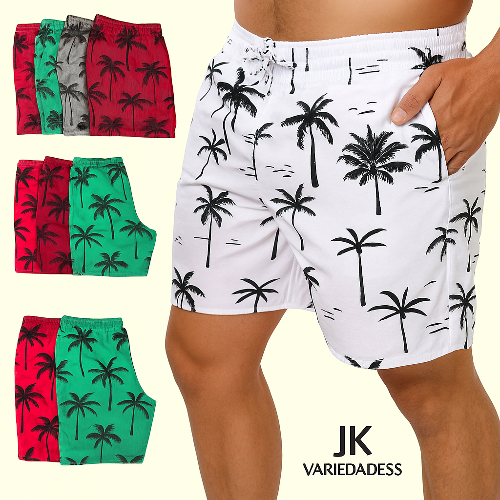 Kit 3 Short Mauricinho Praia Masculino Genérico Unissex Tactel Super Confortável