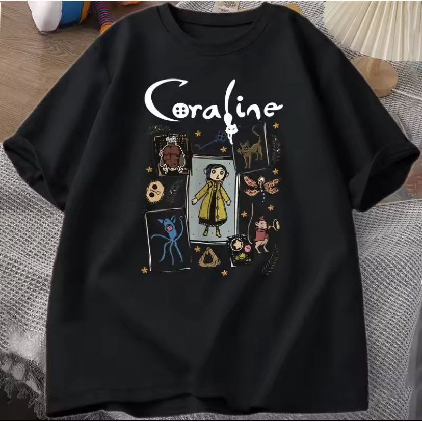 Camiseta Caroline Filme Unissex Animada Vintage Estilo Casual Pop