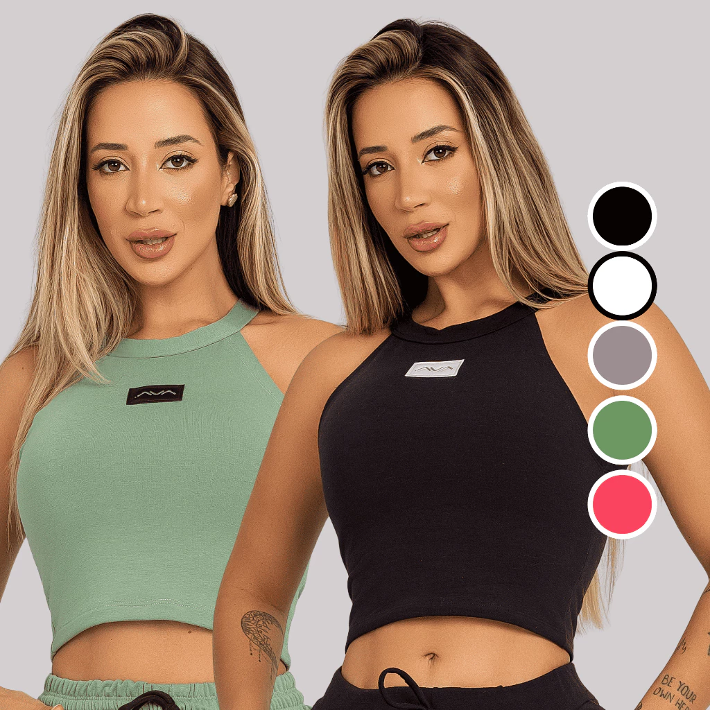 Blusa Top Regata Moletinho Feminina AVA Fitness — imagem 1