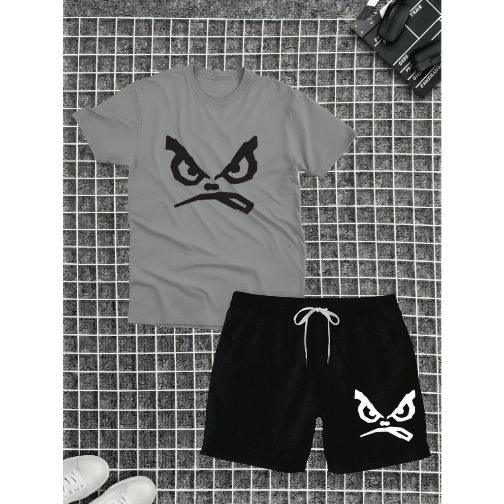 Kit Camiseta+shorts Jiu Jitsu Bad Boy Estampada 100% Algodão Unissex Masculino Feminino Confortável