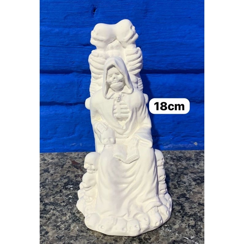 Imagem Exu Tata Caveira 18cm em gesso cru