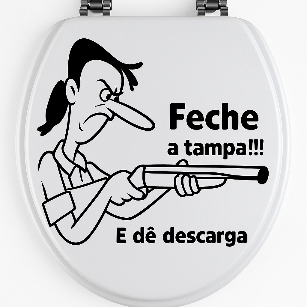 Adesivo Divertido de Tampa de Banheiro – “Feche a Tampa e Dê Descarga!” – 30x30cm em Oferta na Shopee