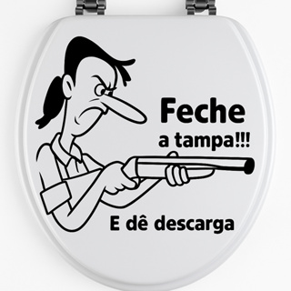Adesivo Divertido de Tampa de Banheiro – “Feche a Tampa e Dê Descarga!” – 30x30cm em Oferta na Shopee