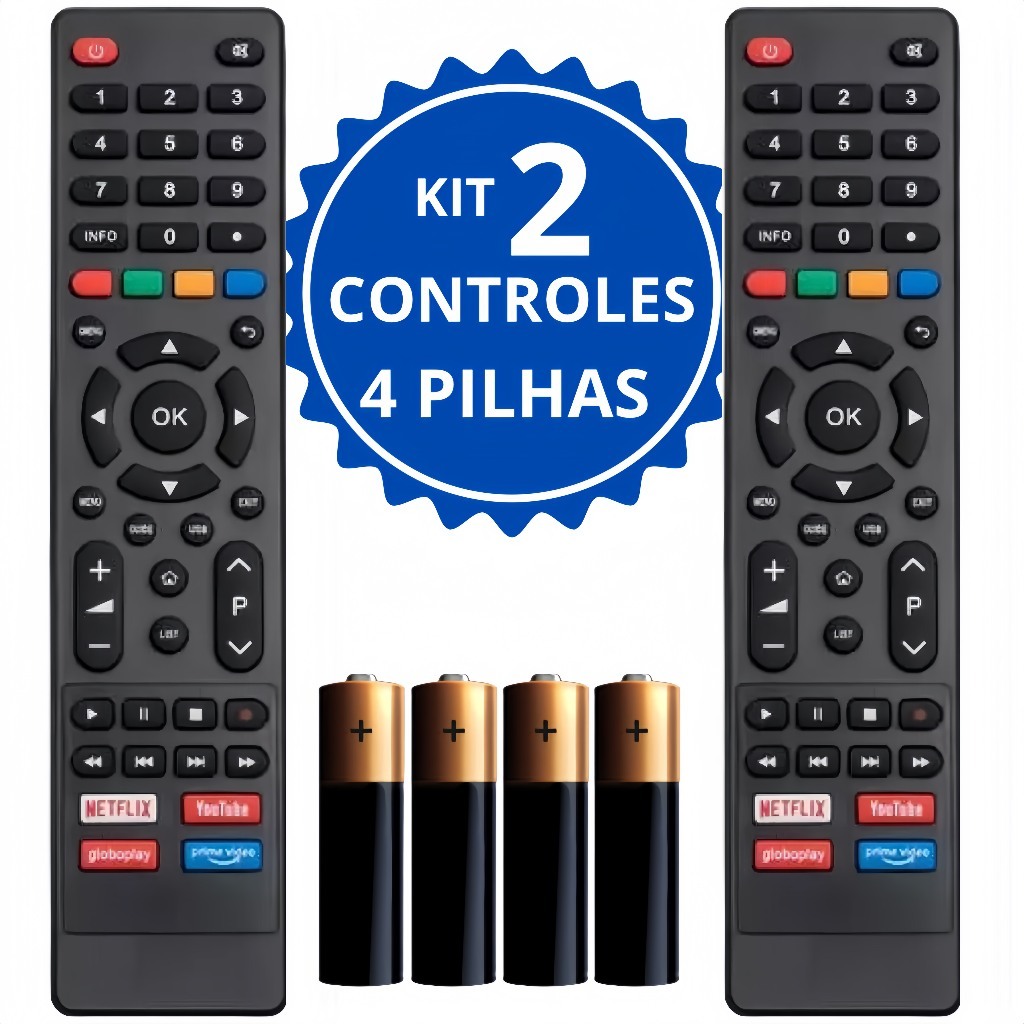 Kit Controle Remoto Tv Philco tecla netfllix e globoplay