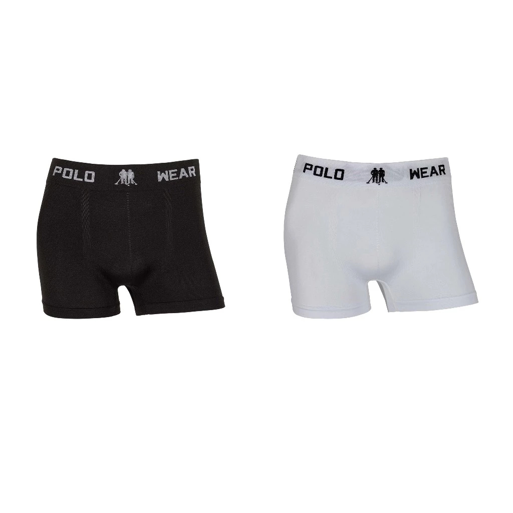Kit 2 Cuecas Boxer Polo Wear Masculina Microfibra Cueca Box Adulto Sem Costura Original