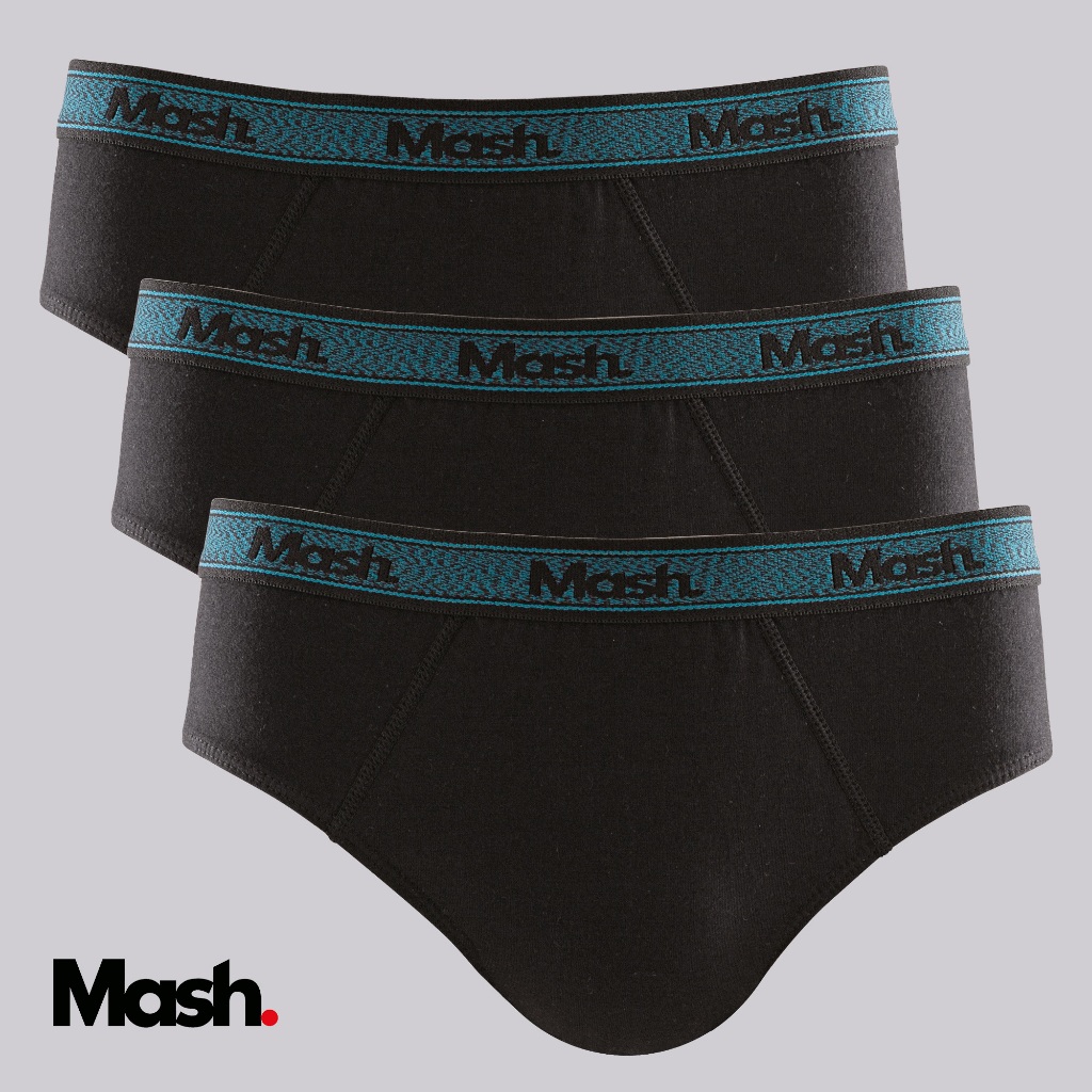 Kit 3 Cuecas Mash Slip Algodão Cotton Masculina Adulto Cavada Tradicional Clássica Original Atacado