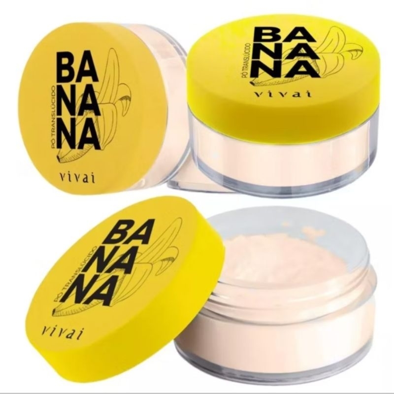 PÓ TRANSLÚCIDO DE BANANA- FIXADOR FACIAL - FINALIZADOR DE MAQUIAGEM - VIVAI