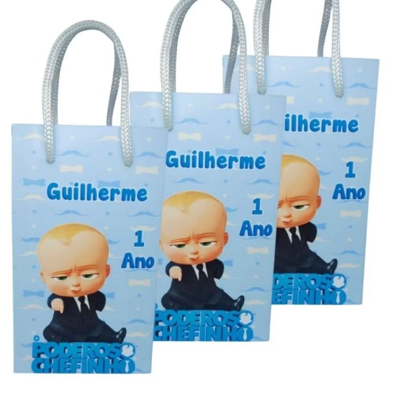 Sacolinha Personalizada Poderoso Chefinho para lembrancinha festa de aniversário/ Papel Fotográfico