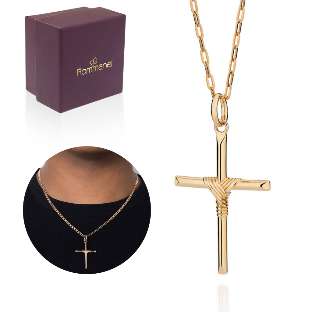 Cordão Masculino Rommanel Lindo Elo Cadeado Com Pingente 532532 542870