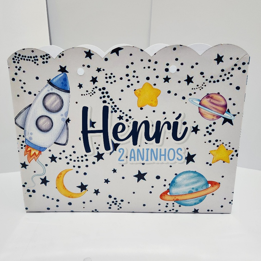 Sacolinha Personalizada Astronauta lembrancinha aniversário guloseimas surpresa