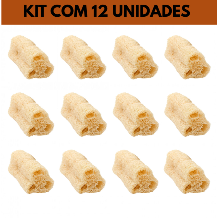 Kit Com 12 Bucha Esponja Vegetal Natural Ecológica Para Banho Esfoliação em Oferta na Shopee