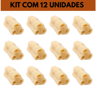 Kit Com 12 Bucha Esponja Vegetal Natural Ecológica Para Banho Esfoliação em Oferta na Shopee
